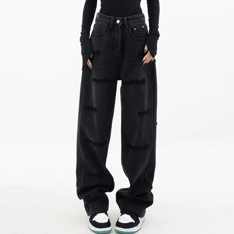 Blue High Waist Jeans For Women Summer 2023 Fashion Y2k Streetwear Korean Baggy Denim Pants Straight Leg Trousers Boyfriend Jean