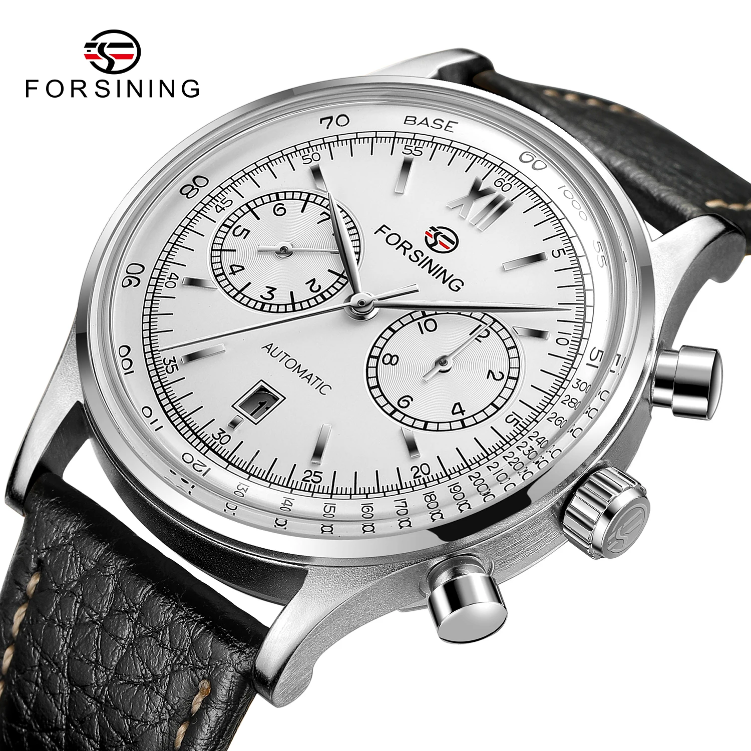 FORSINING Designer Luxury Automatic Movement Pilot Man Watch Mechanical Genuine Leather Wristwatch Elegant Business Watch