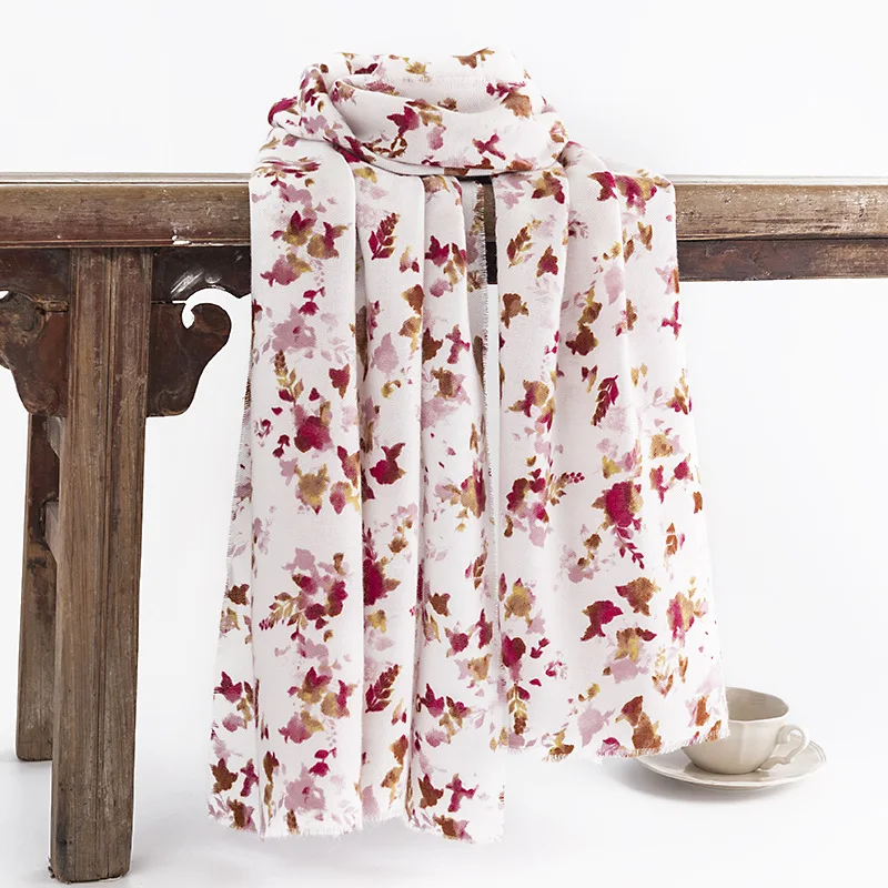 

Elegant Fashion Printed Cashmere-like Women's Winter Long Commuter Neck Protection Cold-Proof Scarf Warm Shawl Wholesale Scarf