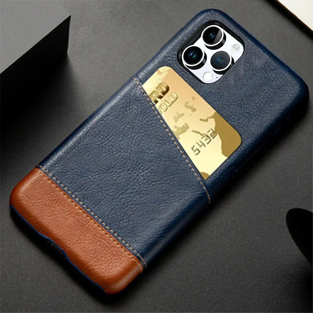 Luxury Slim Leather Credit Card Holder Wallet Cover For iPhone 16