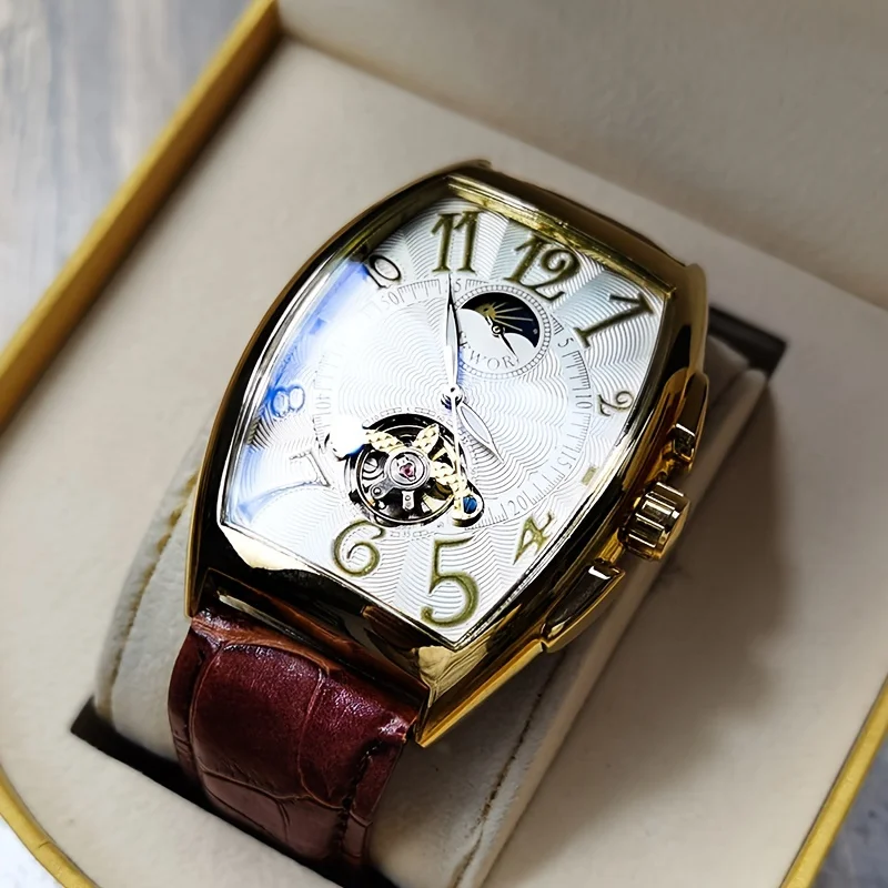 ساعة ميكانيكية أوتوماتيكية بالكامل للرجال فاخرة جد...