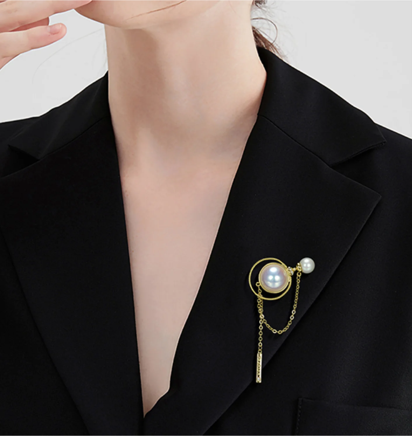 2023 new trend Galaxy imitation pearl copper inlaid zircon Lapel pins Brooch fashion jewelry for women