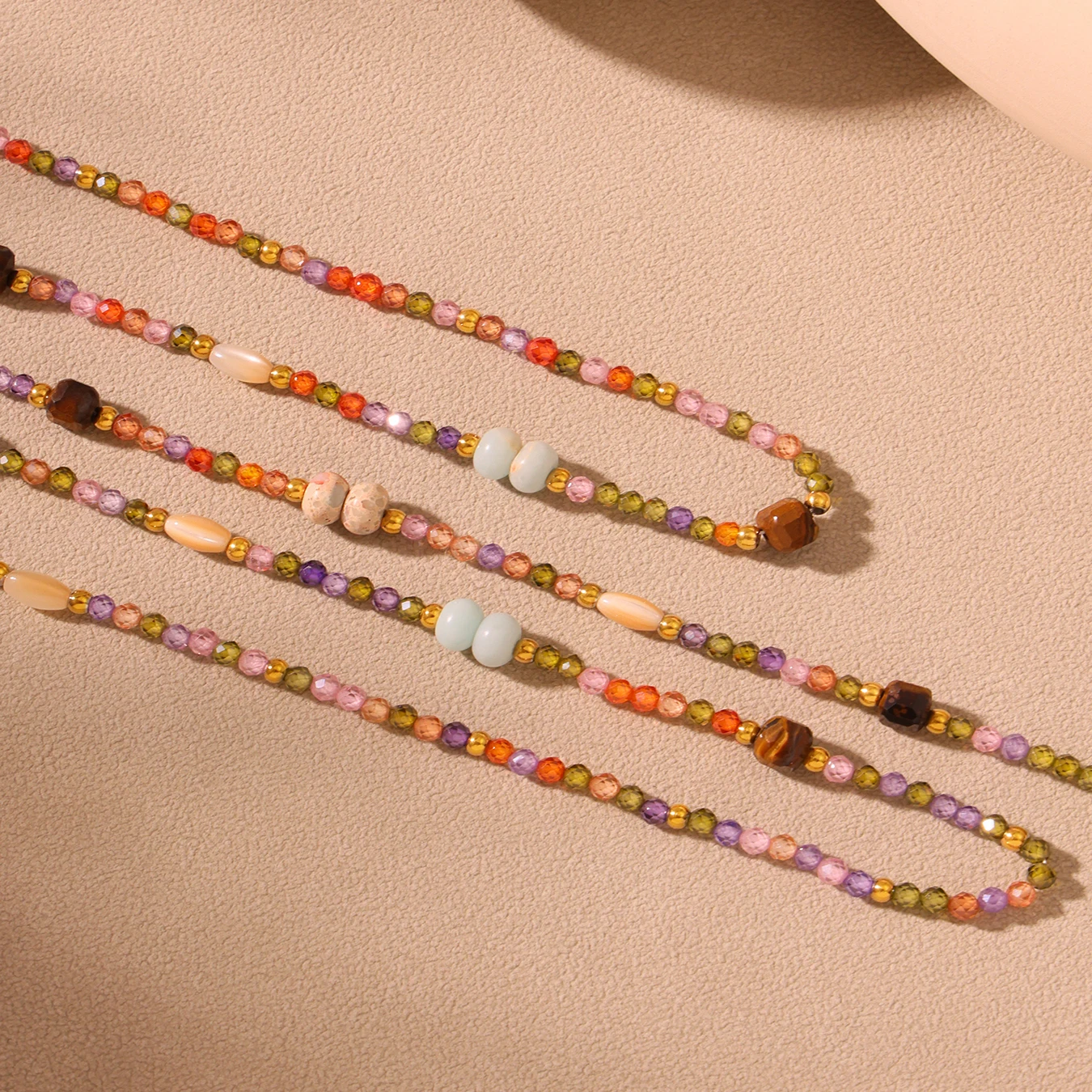 Edelstahl Imitation Perle Herz Anhänger Halskette Frauen Bunte Naturstein Perlen Kette Halsband Böhmischen Sommer Schmuck – Detail 21