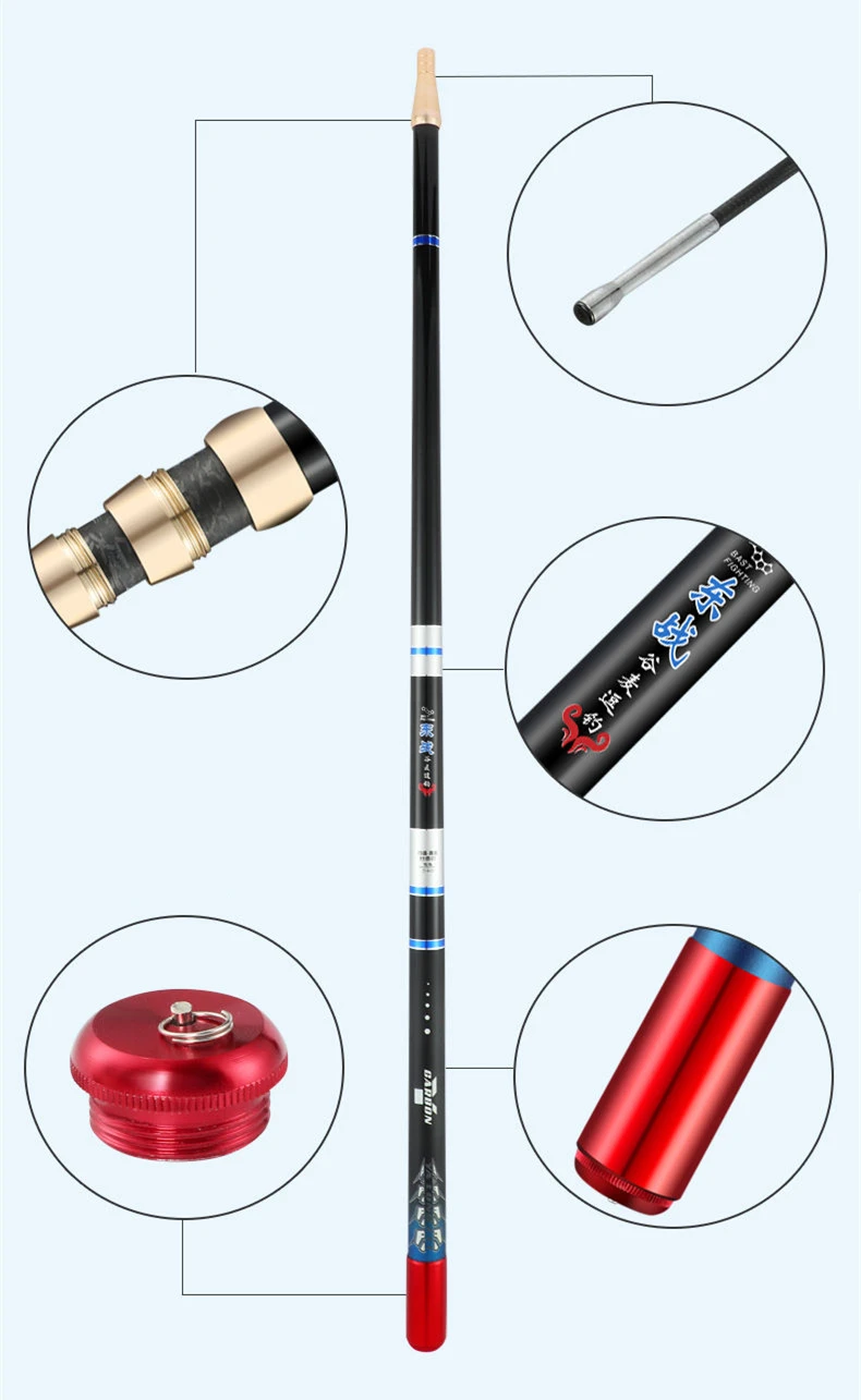 Mehrere Positionierung Hohl Angelrute 7H 19 Melodie Super Hard Power Hand Rod High Carbon Kurzen Abschnitt Fisch Pole canne eine Peche – Detail 10