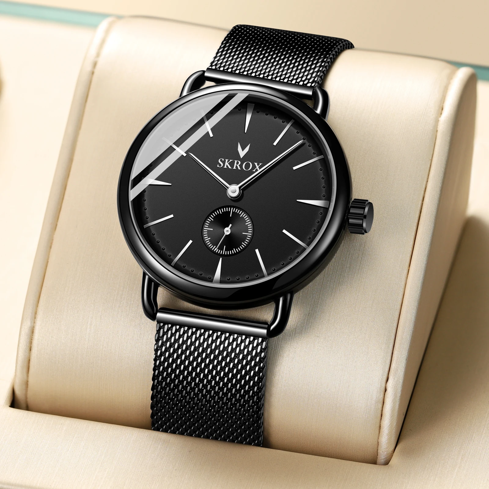 Mechanical Watch SKROX Elegant Minimalist Man Watch Thin Manual Mechanical Waterproof Men's Wrist Watches Original Luxury Brand Wind Up Clockwork