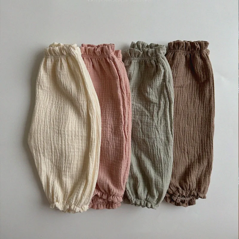 Description Picture 6 of item2025 Summer New Baby Loose Trousers Solid Infant Casual Pants Cute Print Toddler Mosquito Proof Pants Baby Breathable Clothes