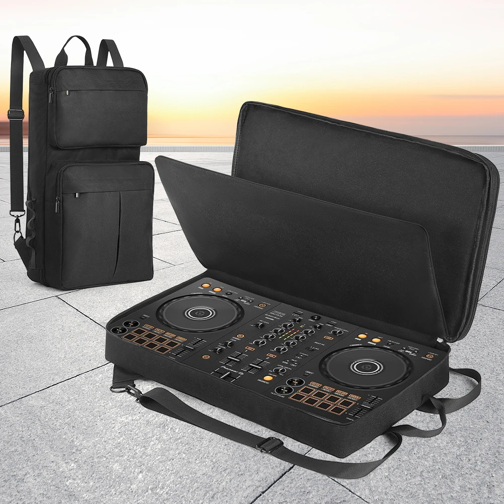 Zaino per DJ per Pioneer DDJ-400/DDJ-FLX4 e Roland DJ-202, Custodia per Mixer DJ, Valigia da Viaggio Antigraffio con Tracolla Regolabile - immagine 3