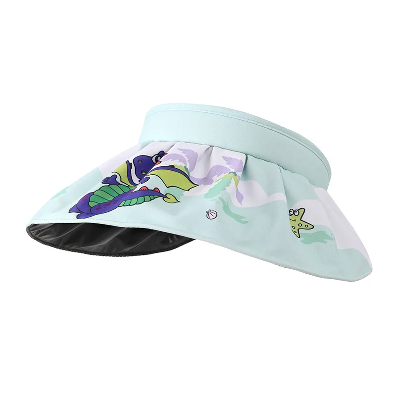 New Children's Shell Sunscreen Hat Anti UV Summer Cartoon Sunshade Hat Boys and Girls Empty Top Sun
