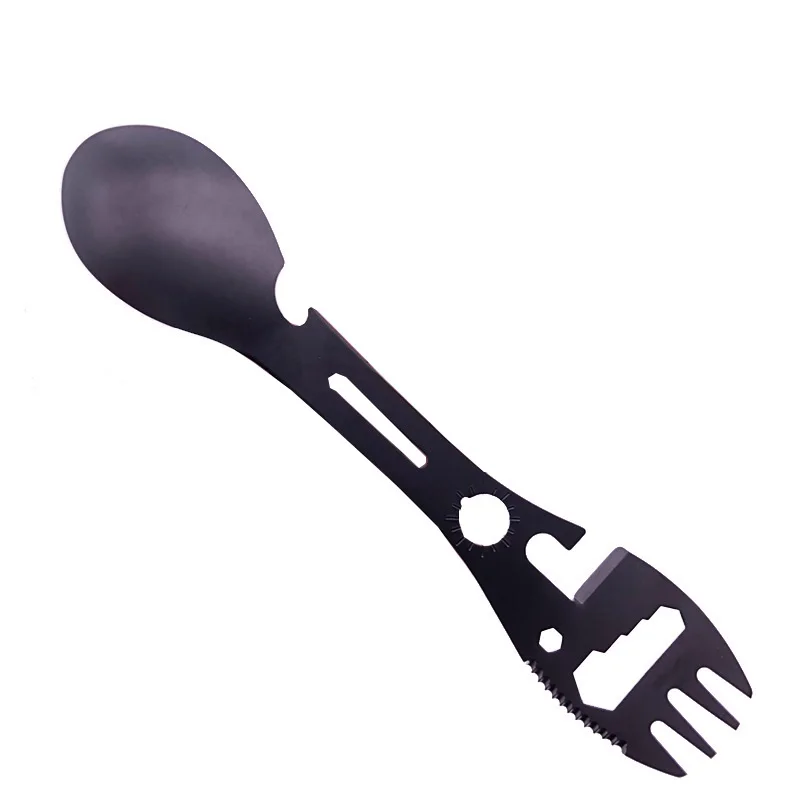 10-in-1 Multifunctional Whistle Knife Outdoor Camping Survival Fork Kitchen Multifunctional Wrench Bottle Opener Spoon Camping Gear