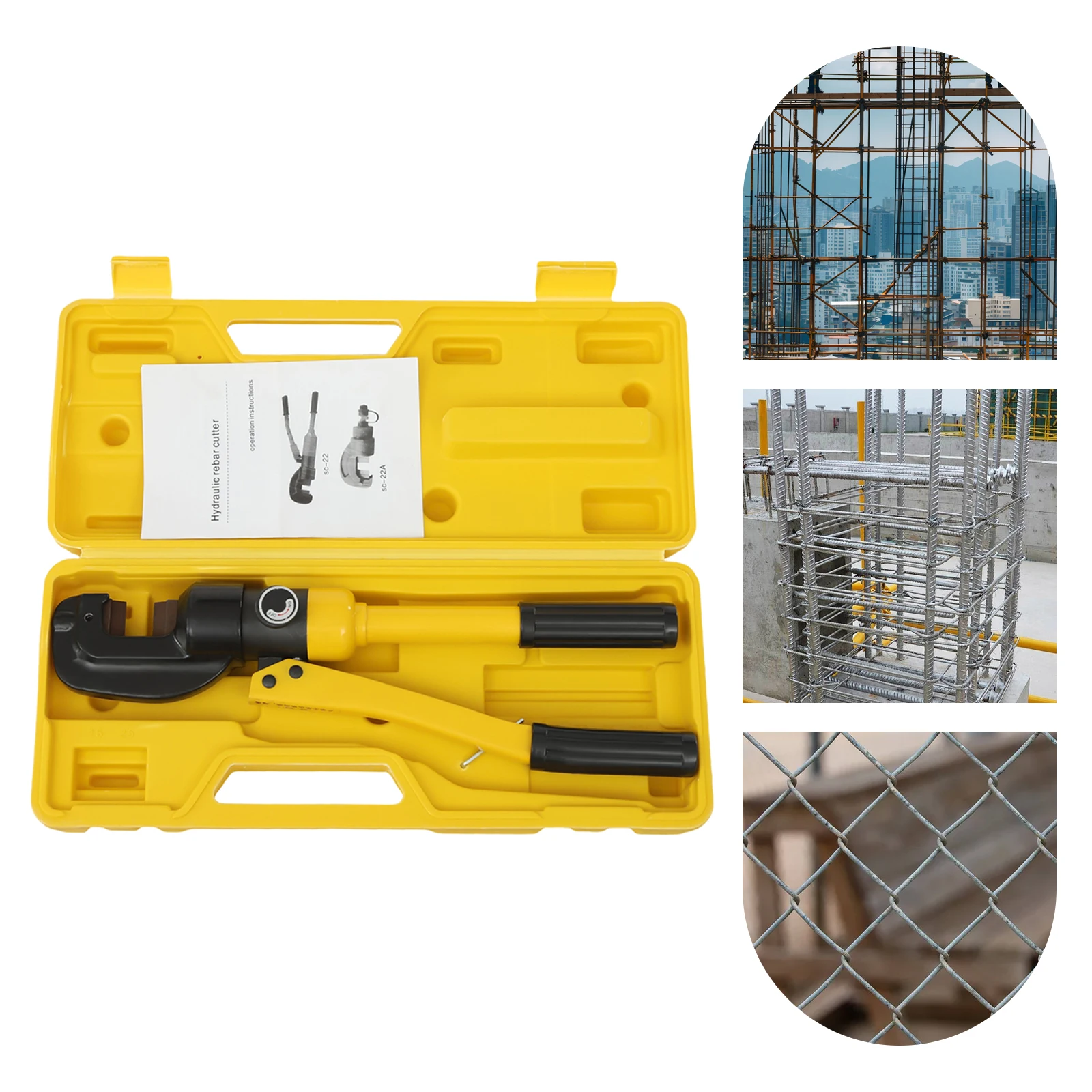 13T/8T Hydraulic Hand Cutter Rebar-cutting Tool Kits Metal Bolt Cutter with Portable Toolbox 4-22mm/4-16mm for Steel Bars