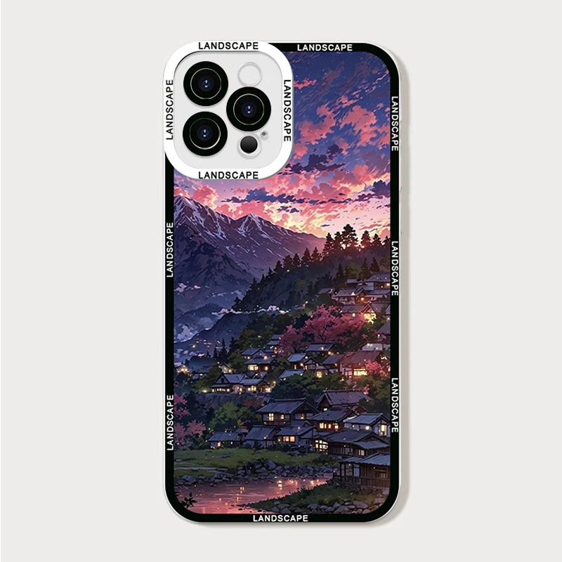 Japanese Anime Landscape Artistic Scenery Clear Phone Case