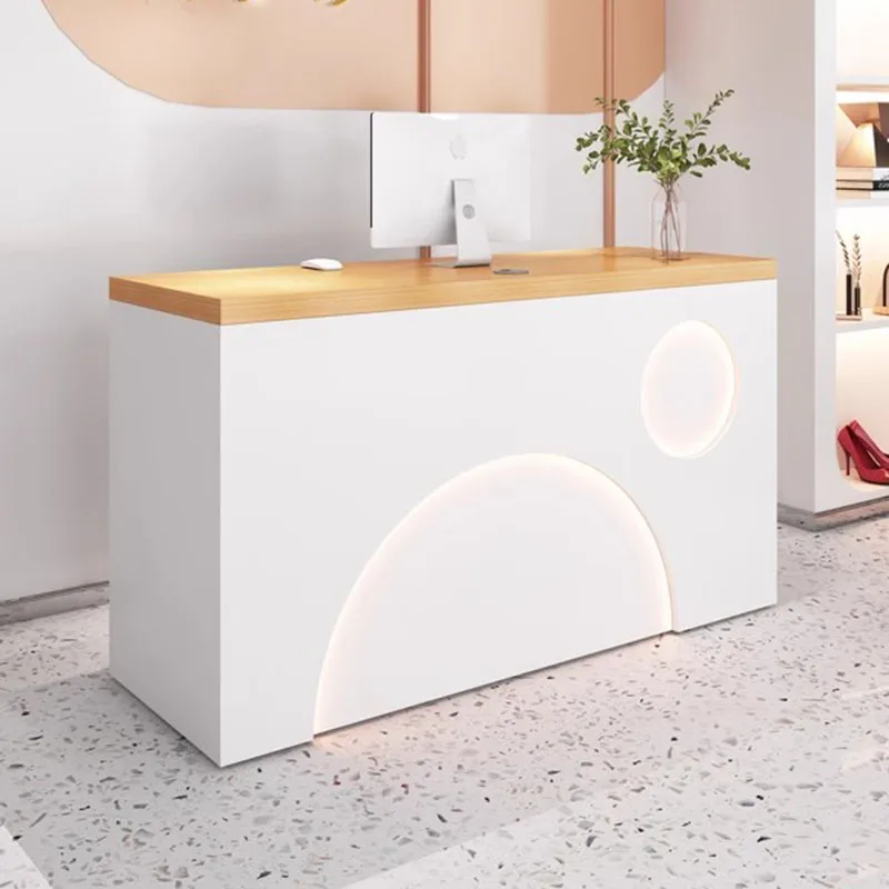 Bar White Front Desk Modern Office Small Reception Retail Pulpitos Hair Salon Counter Register Checkout Kassentisch Furniture