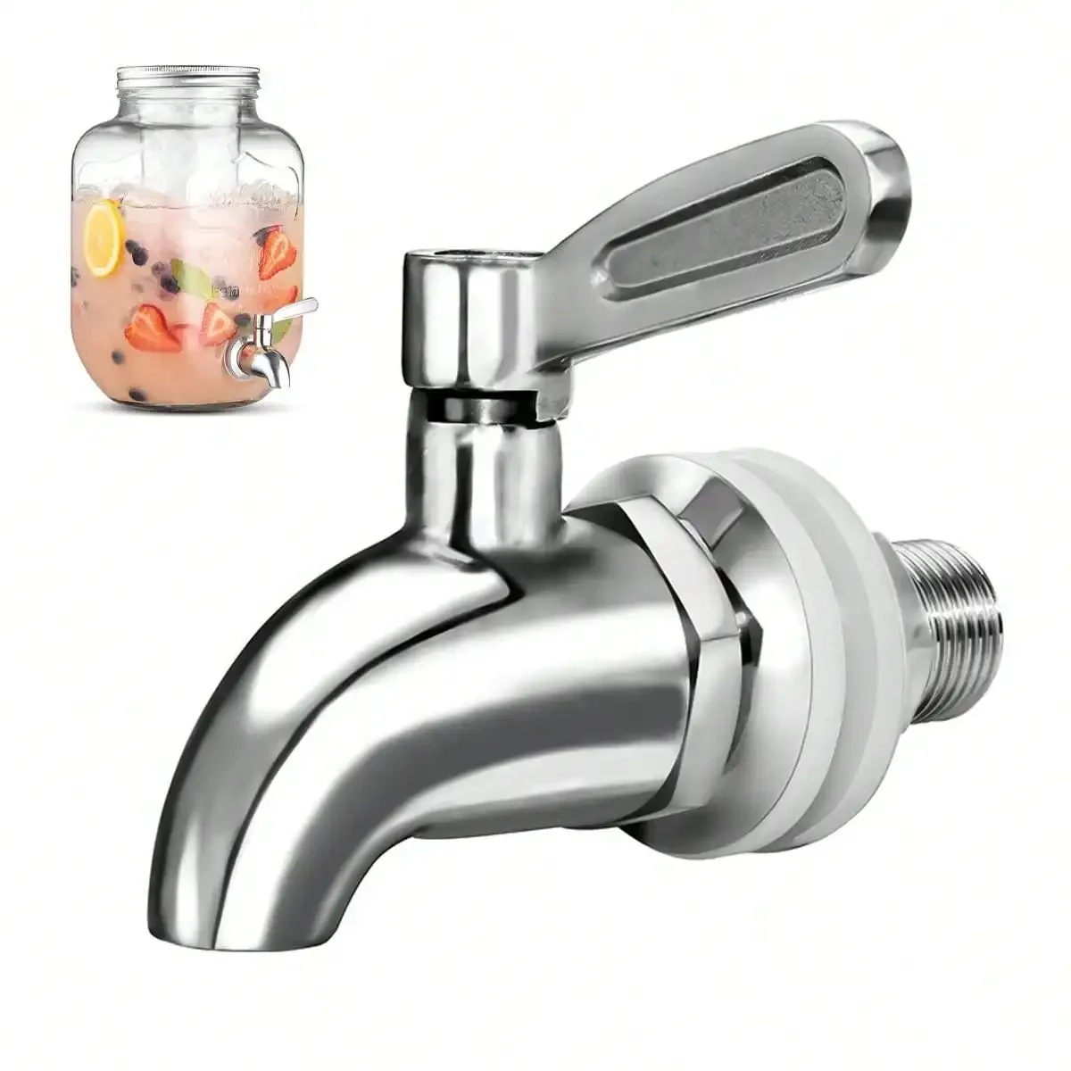 Beverage Dispenser Faucet Stainless Steel Replacement Spigot for Cold Beer Drink Juice Wine Barrel