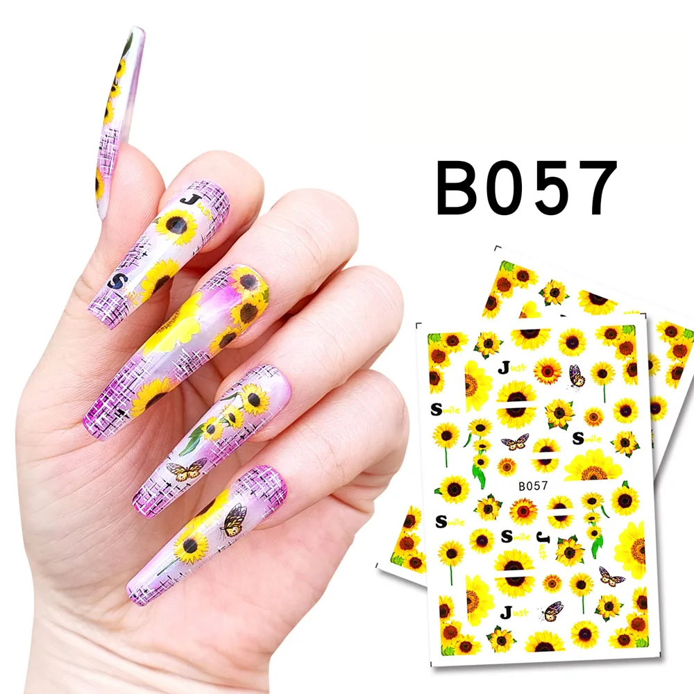 5D Sunflowers Nail Stickers Fall Design Floral Butterfly Bee Nail Decal  Self-Adhesive Embossed Sliders Manicure Decor Nail Designs Nail Decals Nail  Art Decorations For Women Girl Friend Gift | SHEIN