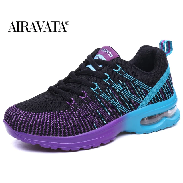Women's Casual Fashion Air Cushion Lightweight Training Shoes Mesh Breathable Sneakers Black Color