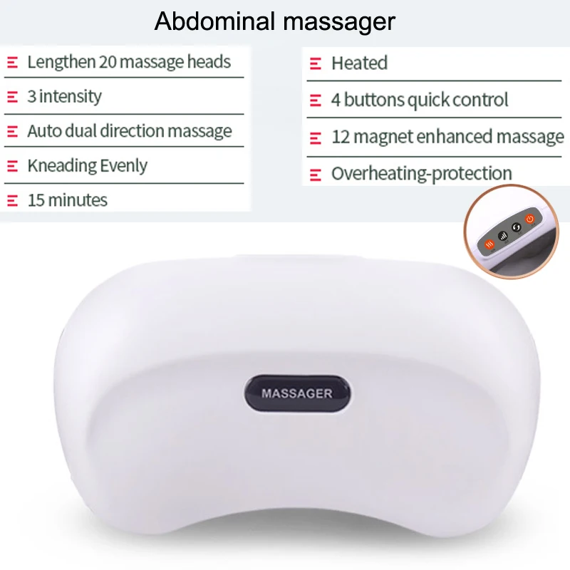 Abdominal Massager Knead Abdomen Instrument Electric Vibration Massage Tool Physiotherapy Heating Burning Fat Slimming Massager