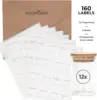 Empty Spice Jars with Label Pack (12x Bamboo Lid Glass Jar). Small 6oz Spice  Bottles with 112 Printed Spice Stickers and 48 Wri 2