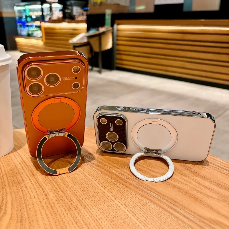 360° Rotating Magnetic Holder Matte Case with Camera Protection and Magsafe Compatibility