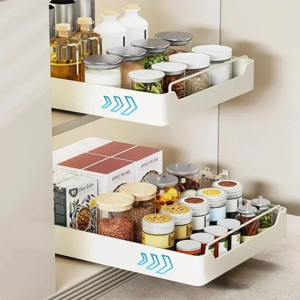 Kitchen Storage Rack Slide Rails Pull-out Kitchen Drawer Type Storage Tray Spice Box Rack Cabinets Organizer storage box,spice rack,storage tray,kitchen tray,bamboo organizer tray,jewelry storage tray,rotating storage organizer
