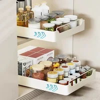 New Kitchen Storage Rack with Slide Rails Pull-out Kitchen Drawer Type Storage Tray Spice Box Storage Rack Cabinets Organizer 1