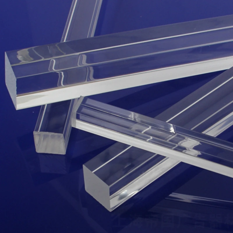 Square Organics Glass Rod Transparent Acrylic Stick Solid Pin Industry PMMA Plexiglass Bar DIY Tools Rod Jewelry Holder Stand