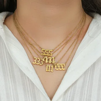 Angel Number Necklace  18K Gold Plated Stainless Steel
