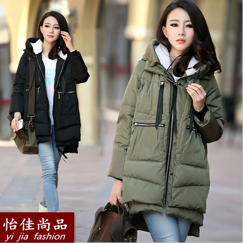 Cross border 2020 Winter Wear New Cotton Coat Women's Korean Edition Warm Mid length Military Work