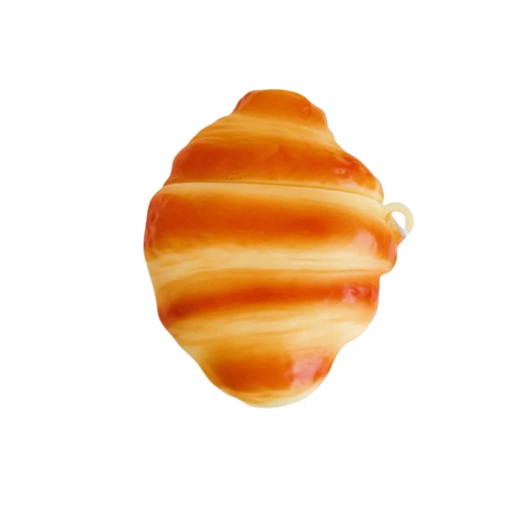 3D Croissant Silicone Earphone Protective Case With Pendant