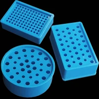 34/38/96 Holes 0.2/1.5/2ml Columnar Round Rectangle Blue Plastic Laboratory Centrifuge Tube PCR Ice Freezer Storage Box 1