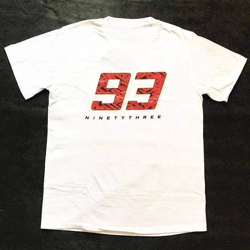 MOTO GP MM93 Motorcycle Ride T-shirt Pure cotton white No. 93 Marquez casual short sleeve Racing T-shirt