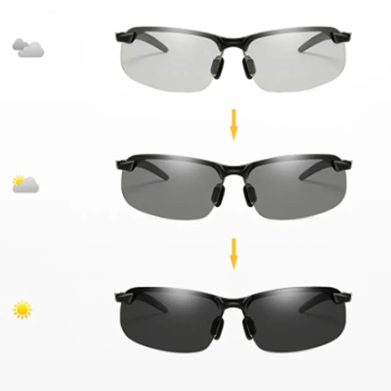 

New Photochromic Sunglasses Men Polarized Driving Chameleon Glasses Male UV400 Sun Glasses Day Night Vision Driver's Eyewear