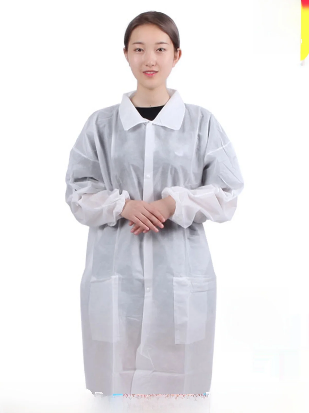 Disposable Thiened Non-woven White Lab Coat Work orm for Restaurant Phary Dust-proof Isolation Suit Experiment Coat