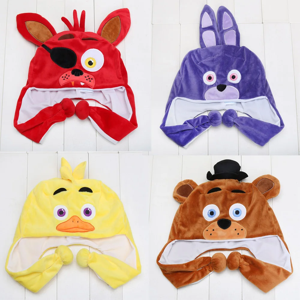 5 Styles Plush Hat Foxy Freddy Chica Bonnie Cute Stuffed Hats Winter Warm Cap Toys Halloween Christmas Cosplay Toy