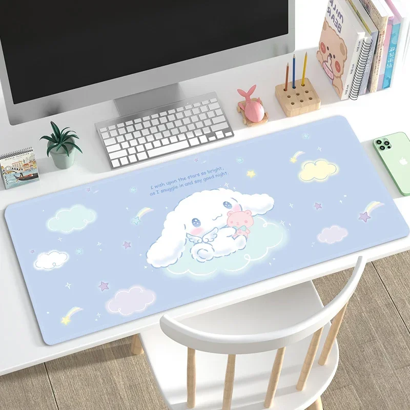 Mouse Pad Kawaii Cinnamorolls Large Mat Gaming Mousepad Compute Mouse Gamer Stitching Desk Mat XXL for PC Keyboard Carpet