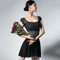 New Backless Lace Ballet Leotard For Girls Dancewear Ballerina Dress Women Exercise Clothes Lace Square Neck Gymnastic Suit - Image 4