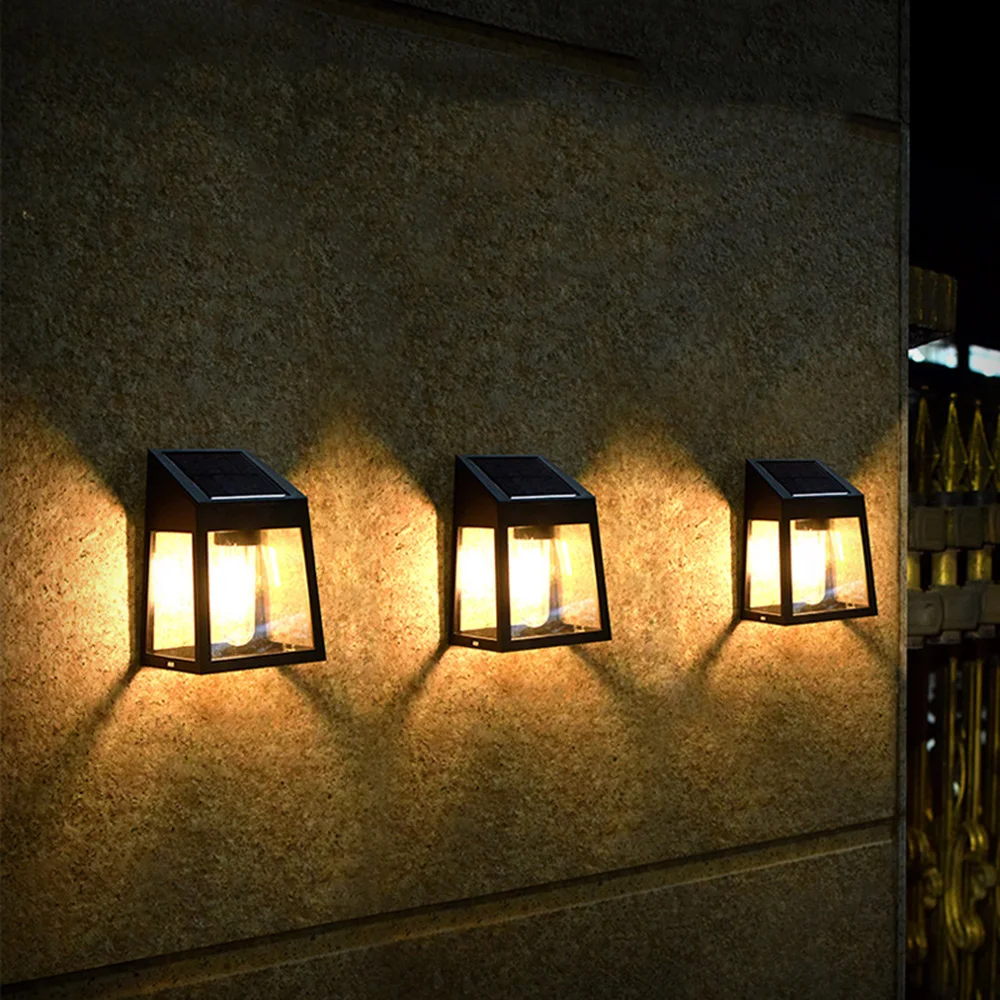

2/4Pcs Leds Solar Wall Light Garden Lamp Outdoor Waterproof Sunlight Power Courtyard Night Light Balcony Staircase Fence Decor