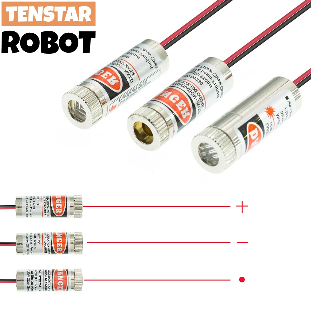 Red Point / Line / Cross Laser Module Head 650nm 5mW Glass Lens Focusable Focus Adjustable Laser Diode Head Industrial Class laser module laser machine spare parts