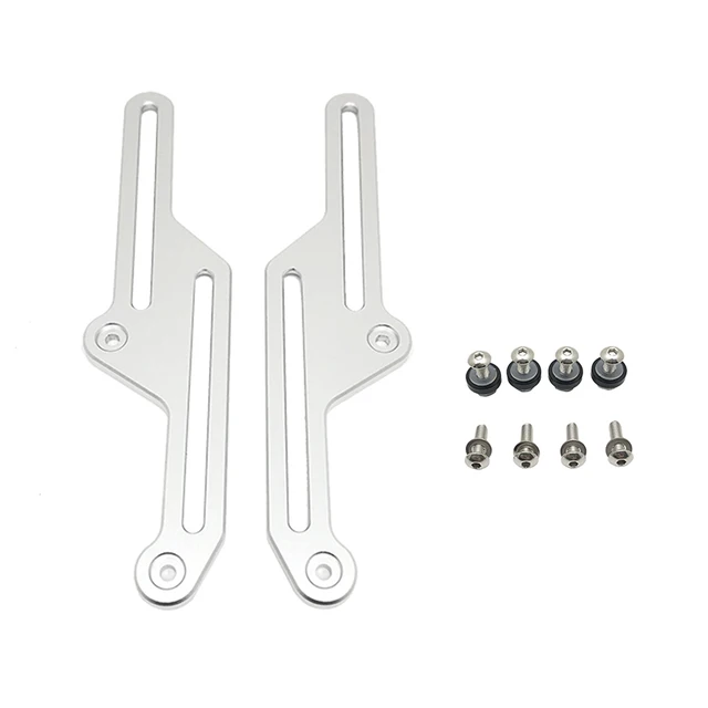 Adjustable Windscreen Riser For Yamaha Tenere 700 (2019-2022 T7) - CNC Aluminum, 10-100mm Height Increase, Black