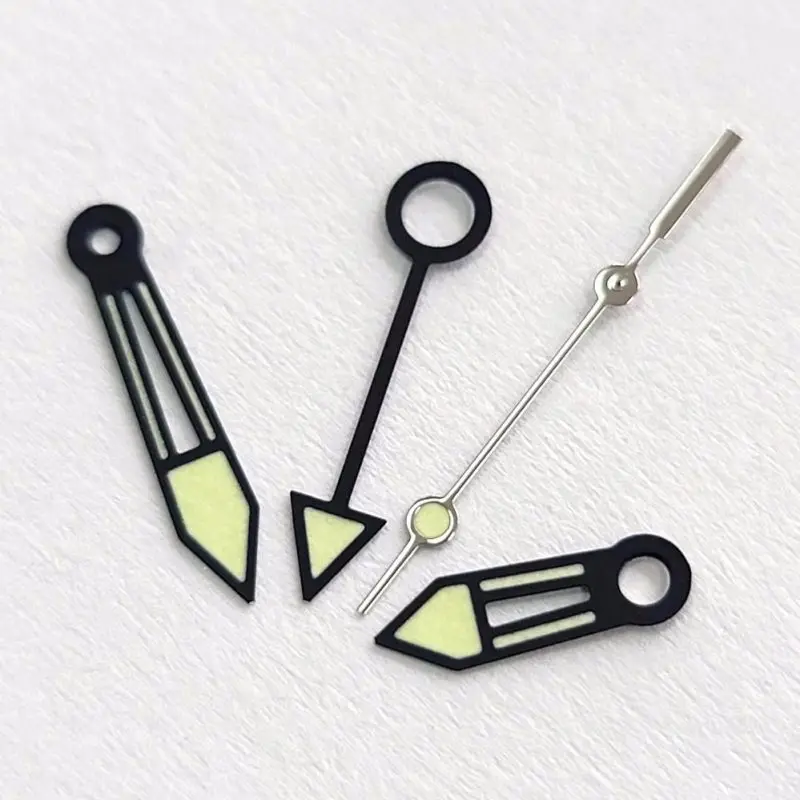 

Modified GMT Watch Accessories Black Green 4 Pins Green Luminous Hands For NH34 Movement Pointers