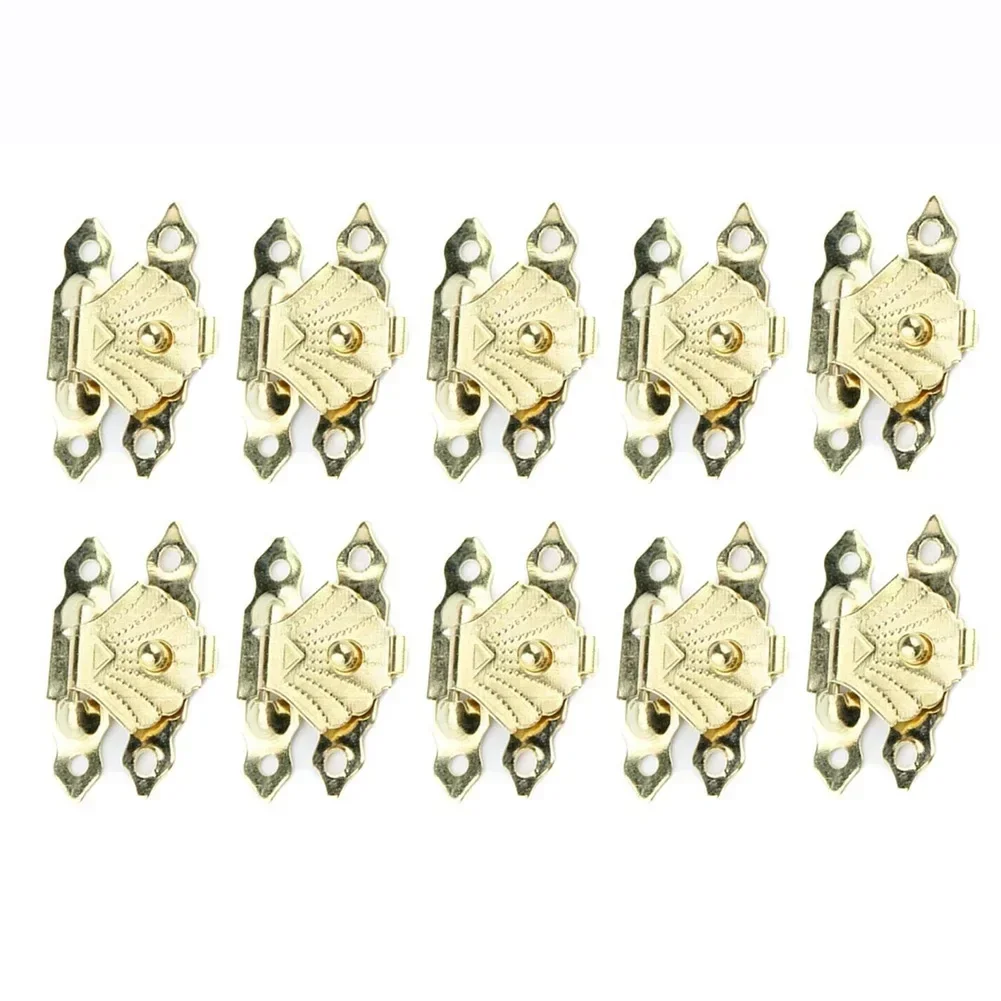 10Pcs Vintage Wooden Box Decorative Latch Antique Bronze Iron Jewelry Box Padlock Hasps Latch Clasp Lock Wooden With Screws