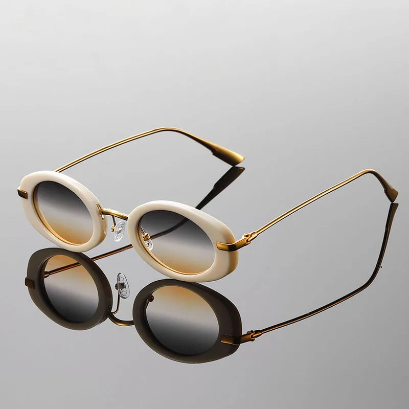 KAMMPT Trendy Retro Metall Runde Shades Frauen Stilvolle Design Fahren Anti UV Sonnenbrille Multi Farbe Urlaub Strand Sonnenbrille