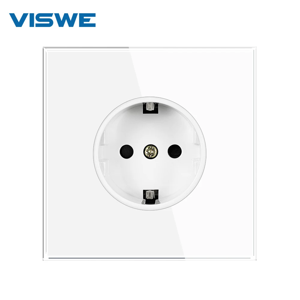 VISWEEUStandardPowerWallSocket220V16AWhiteFullMirrorTempered