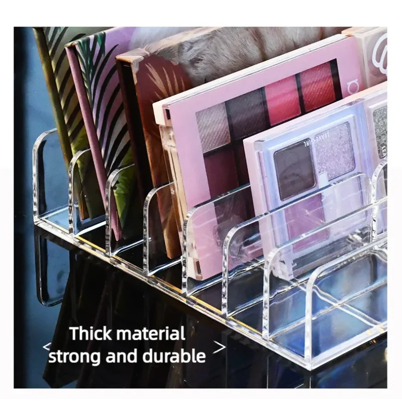 7-Compartment Transparent Makeup Organizer for Eyeshadow Palette and Cosmetics, Vanity Table and Bathroom Countertop Storage Box 5