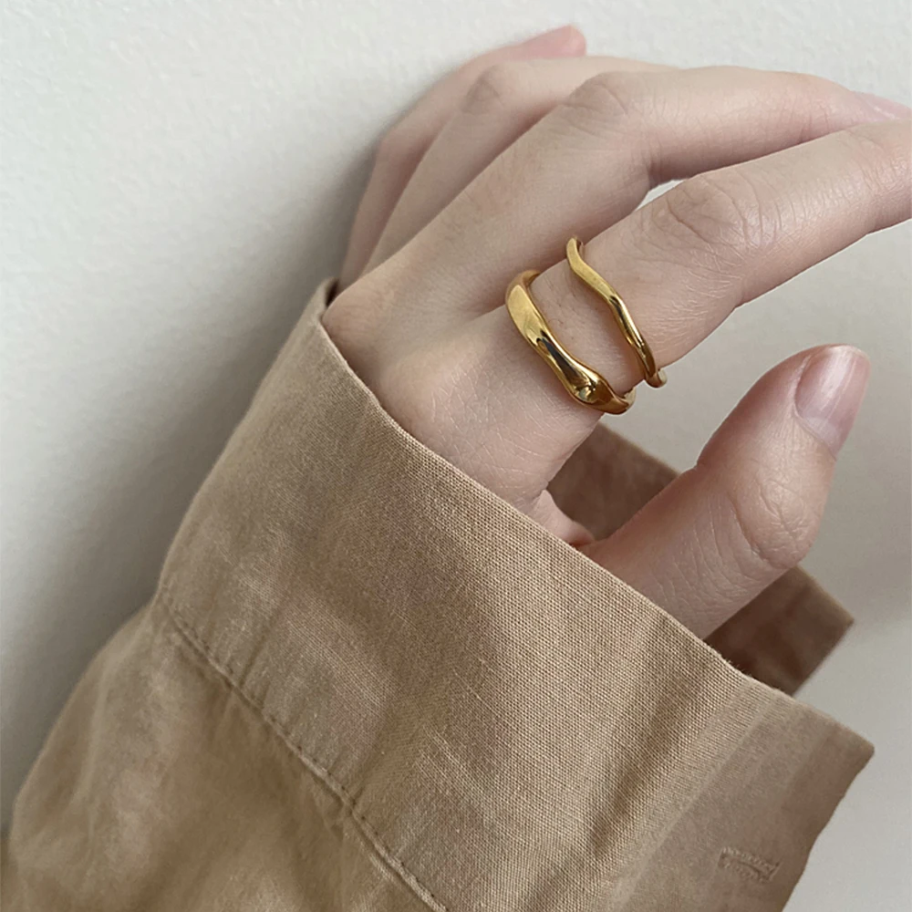 

Fashion Trend Temperament Niche Simplicity Titanium steel 18k gold Ring for women Girl Index finger ring gift Jewelry wholesale