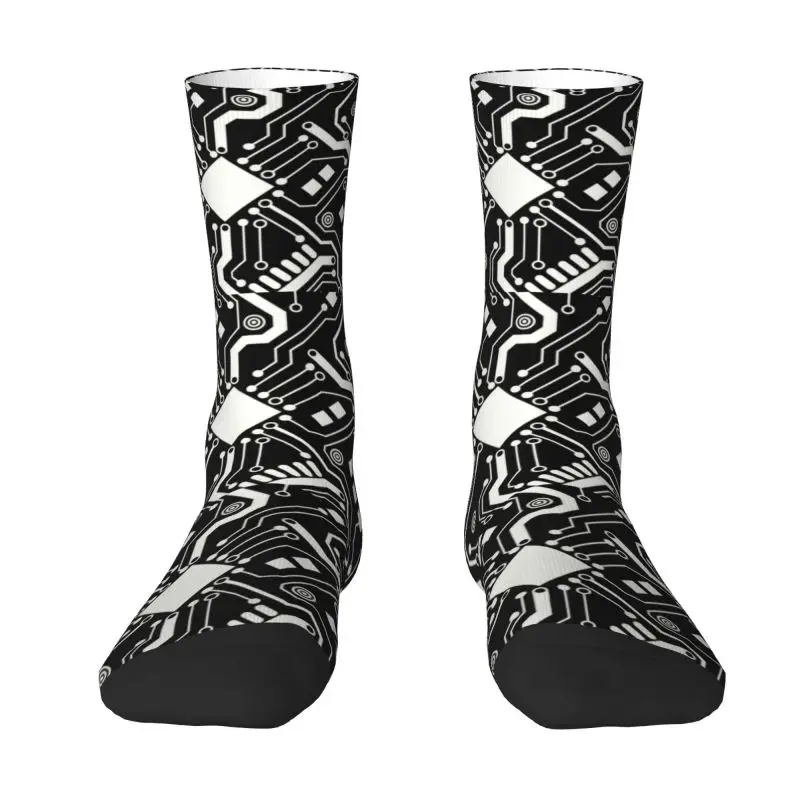 

Забавные носки с печатной печатью для мужчин и женщин, теплые спортивные футбольные носки с 3D-принтом белого и черного цвета