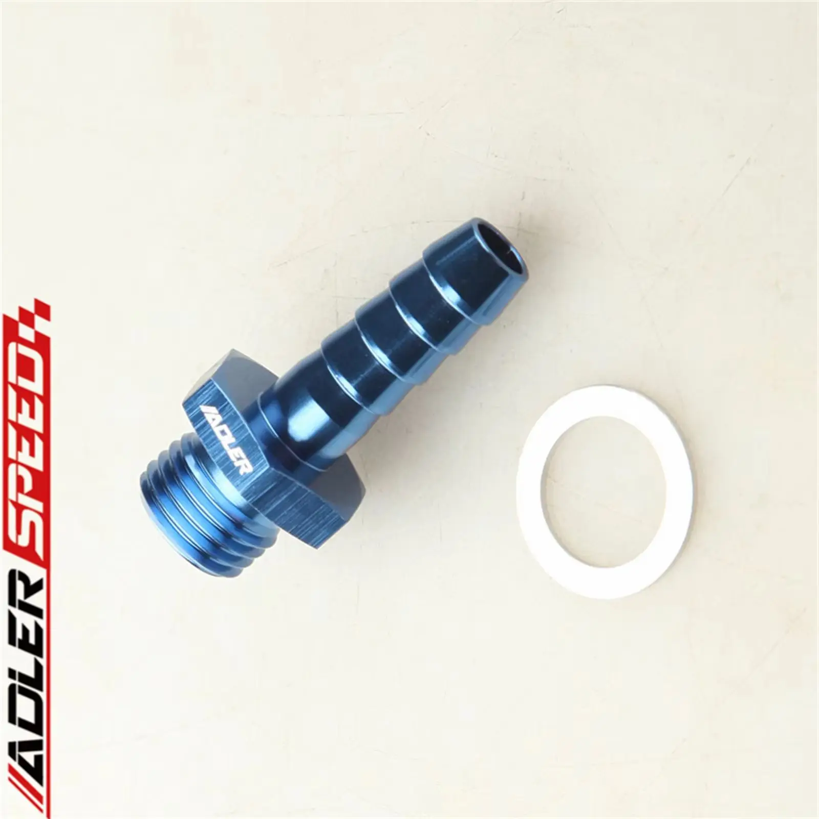 ADLERSPEED 메트릭 바브 어댑터, M14 x 1.5  3/8 인치 (9.5mm), 보쉬 044 연료 펌프 입구, 알루미늄 블루