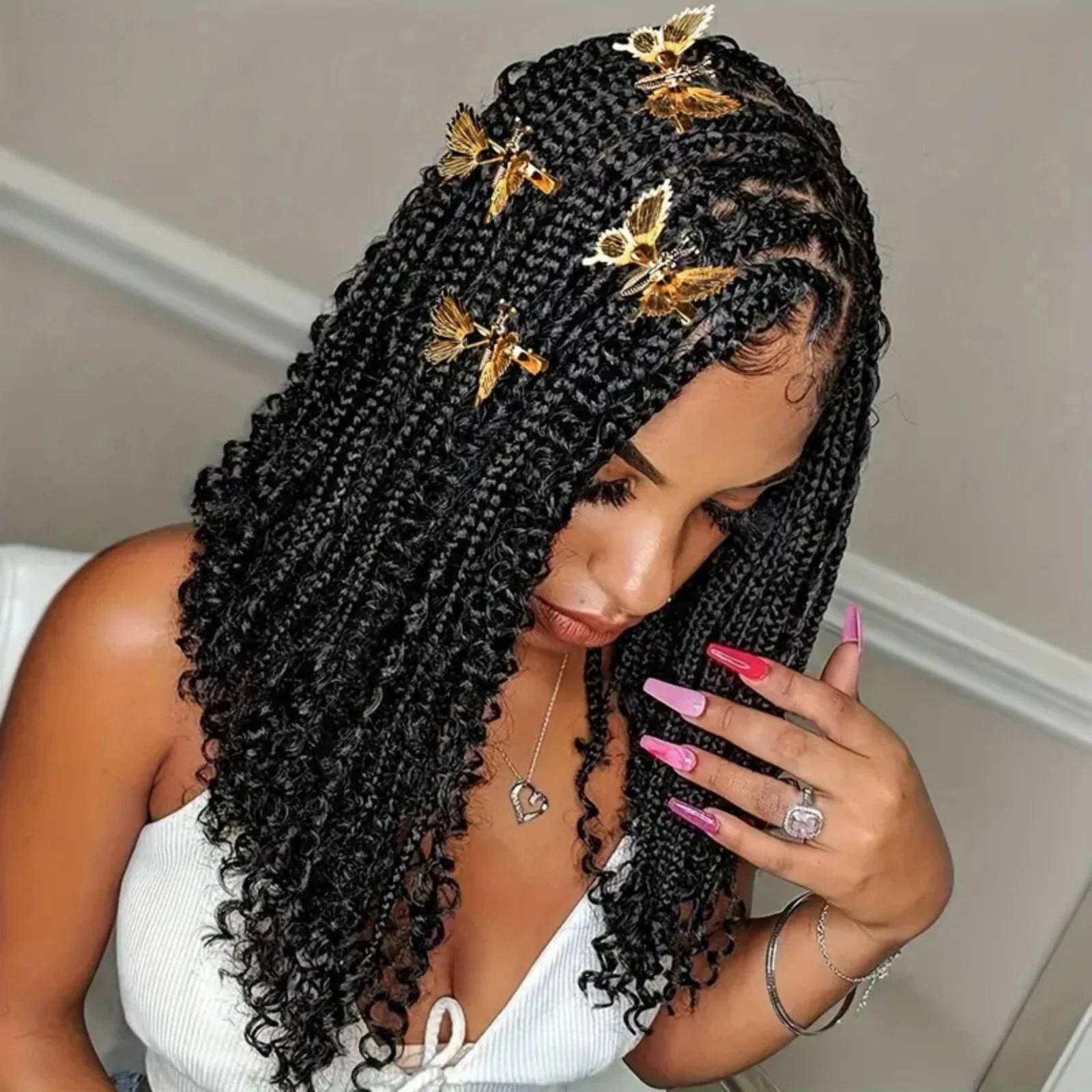 5Pcs Gold Butterfly Hair Clips, Hollow - Out Metal Hair Accessories, Perfect for Braids & Stylish Hairstyles