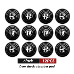 Silicone Car Door Anti - Shock Buffer Pads - Universal Crash Pad Accessories (ROMEO - D - black - 12PCS)