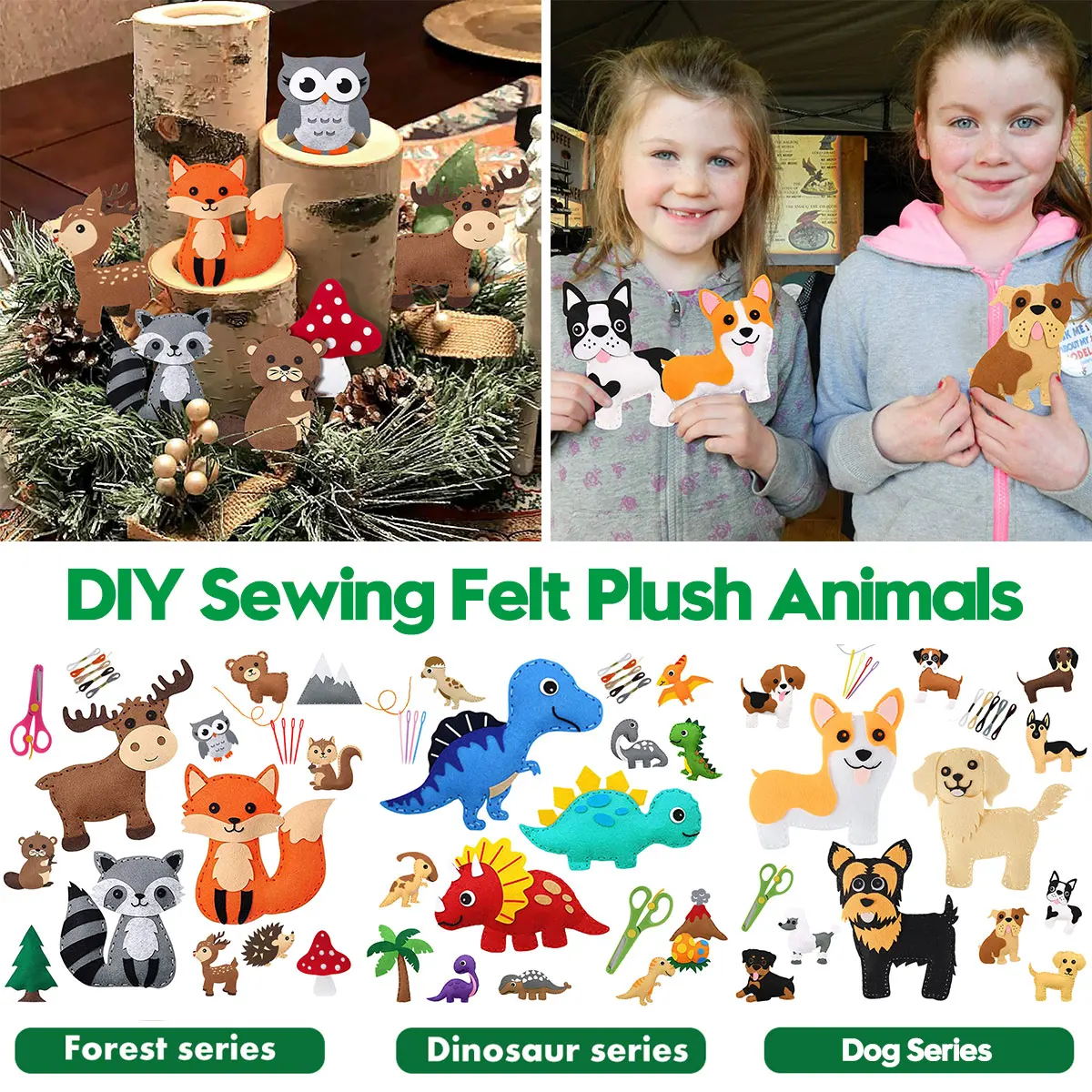Craft Toys Kids Sewing Kit Felt Animals Handmade Sewing Set Educational Toys