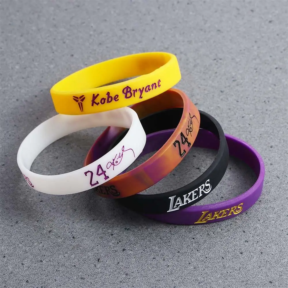 1PCSThickenedSportsWristbandsSiliconeBraceletsEngravedBasketall